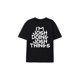 thumbnail image 1 of Fancy Letter Print T Shirt Casual Breathable Fabric Graphic Tee Street Style Short Sleeve Black Top, 1 of 6
