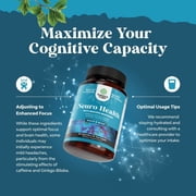 Natures Craft Neuro Health Nootropic Brain Supplement for Memory and Focus Enhancement, 90 Capsules