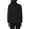 thumbnail image 3 of INSPIRE CHIC Women's Linen Blazers Solid Color One Button Long Sleeve Wear-to-Work Blazers XL Black, 3 of 6