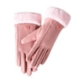 thumbnail image 1 of SGACAI Guantes de felpa gruesos de invierno cálidos para mujer para exteriores, pantalla táctil, ciclismo, estilo coreano:, 1 of 7