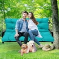 thumbnail image 3 of YLLN 40*40 Inch Porch Swing Cushions, Patio Furniture Cushions With 4" Thicken Backrest, Bench Cushions For Outdoor Furniture, Anti-Fading Waterproof Patio Cushions, 3 of 7