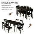 thumbnail image 4 of Virans 7-Piece Dining Table & Chairs Set for 4-6, 63" Extendable Kitchen Table with 6 Chairs, Dining Room Table with Metal Frame & MDF Board, Perfect for Small Space, Easy Assembly, Black, 4 of 8