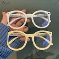 thumbnail image 4 of Retro Round Large Frame Plain Glasses Candy Color Bold Frame Glasses Men Women Fashion Blue Light Blocking Glasses Eyewear CHINA, 4 of 5