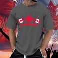 thumbnail image 2 of T-Shirts Summer Short Sleeve Breathable Comfortable Maple Leaf Flag Pattern Tee Shirts Men Grey XXL, 2 of 4