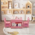 thumbnail image 3 of Kids Table and Chair Set with Storage, Wooden Activity Table& 2 Chairs with Storage Drawer, Detachable Tabletop, Toddler Table and Chair Set for Drawing Reading Art Craft,Sensory Table for Toddler, 3 of 8