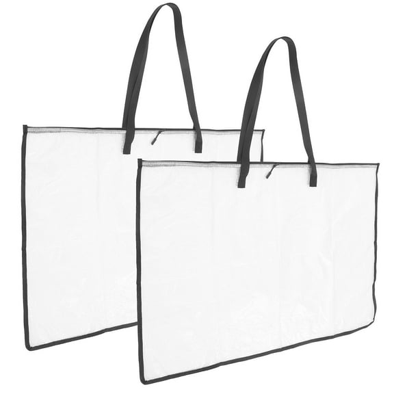 BESTYASH 2-Pack Transparent Art Portfolio Case, Large Capacity Handheld Folder for Artwork Storage, Transport and