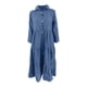 thumbnail image 3 of Vestido Vestido midi azul con cuello vuelto Vestido plisado de corte holgado Traje urbano clásico Ygjytge Azul T XL para Mujer, 3 of 7