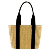 Yilovego Summer Straw Shoulder Bags Beach Travel Picnic Women Handmade Woven Tote Handbag