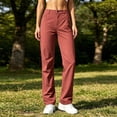 thumbnail image 6 of Hvogkswy Outdoor Hiking Pants Women, Solid Color Straight Leg Cargo Pants Loose Lightweight Casual Breathable Travel Pants with Pockets, 6 of 9