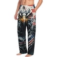 thumbnail image 3 of Mens Pajama Pants - Angry American Eagle Flag Soft Sleep Lounge Pants for Men, Casual PJ Bottoms Pants with Drawstring, 3 of 5