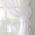 thumbnail image 4 of No. 918 Quinn Ruffled Floral Lace Sheer Rod Pocket 5-piece Curtain Set, White, 58x84, 4 of 7
