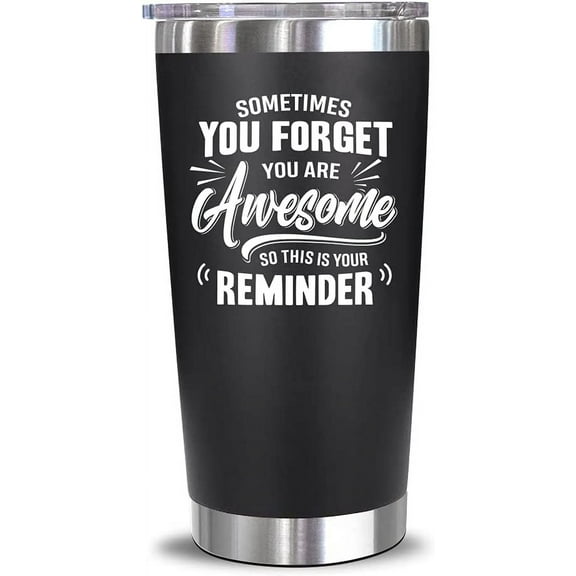 NewEleven 20oz Stainless Steel Tumbler - Awesome Reminder Quote Mug for Daily Motivation