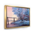 thumbnail image 3 of Designart 'Bridge Of Meandering River With Winter Scenery I' Lake House Framed Canvas Wall Art Print, 3 of 5