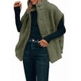 thumbnail image 1 of Veste Sans Manches en Molleton Peluche pour Femme, Décontractée, Ample, Chaude, Boutonnée, avec Poches, Verte, P, 1 of 9