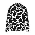 thumbnail image 3 of Gaeub Cow Print Black White Men's and Women's UPF 50+ Long-Sleeved Sun Protection Clothing, Fishing Shirt Long Sleeve Zip - XX-Large, 3 of 9