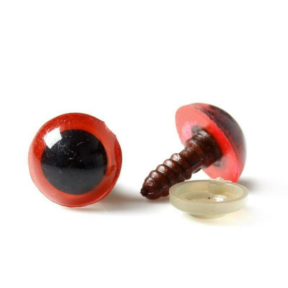 Sexy Sparkles 10 Pcs Plastic Eyes Craft for Toy Doll Making Red 14mm