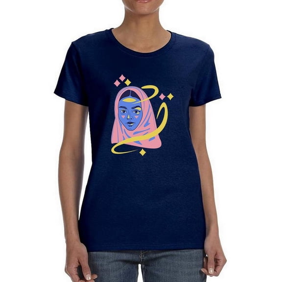 Muslim Woman Color Portrait T-Shirt Women -Image by Shutterstock, Female XX-Large