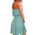 thumbnail image 4 of DYMADE Womens Floral Print Button Elastic Waist Sleeveless Strapless Summer Sexy A-Line Dress, 4 of 4