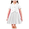 thumbnail image 2 of Conjunto de falda y top para niña, conjunto de dos piezas con falda plisada, top de manga corta y media falda para niño, ropa de abrigo y falda, ropa infantil, top de poliéster para niño, 2 of 7