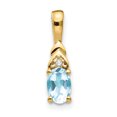 thumbnail image 1 of 14K Yellow Gold Diamond & Aquamarine Pendant, 1 of 2