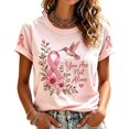 thumbnail image 6 of IMENGL Short Sleeve Top for Womens Basic Breast Cancer Ribbon Breast Cancer Support Cancer Awareness Tee Casual Loose Women's Short Sleeve T Shirt,M-XXXXXL, 6 of 6