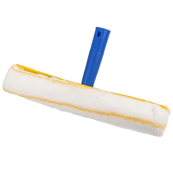 Uxcell Microfiber Scrubber Cleaning Tool with Blue Handle, Yellow & White