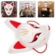 thumbnail image 3 of Máscara japonesa Kitsune para Halloween, máscara de Cosplay de zorro aterrador para baile de máscaras, máscara facial de gato blanco para niños, máscara de animal tradicional, 3 of 5