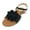 Black, variant on Women's Solid Flower Sandals