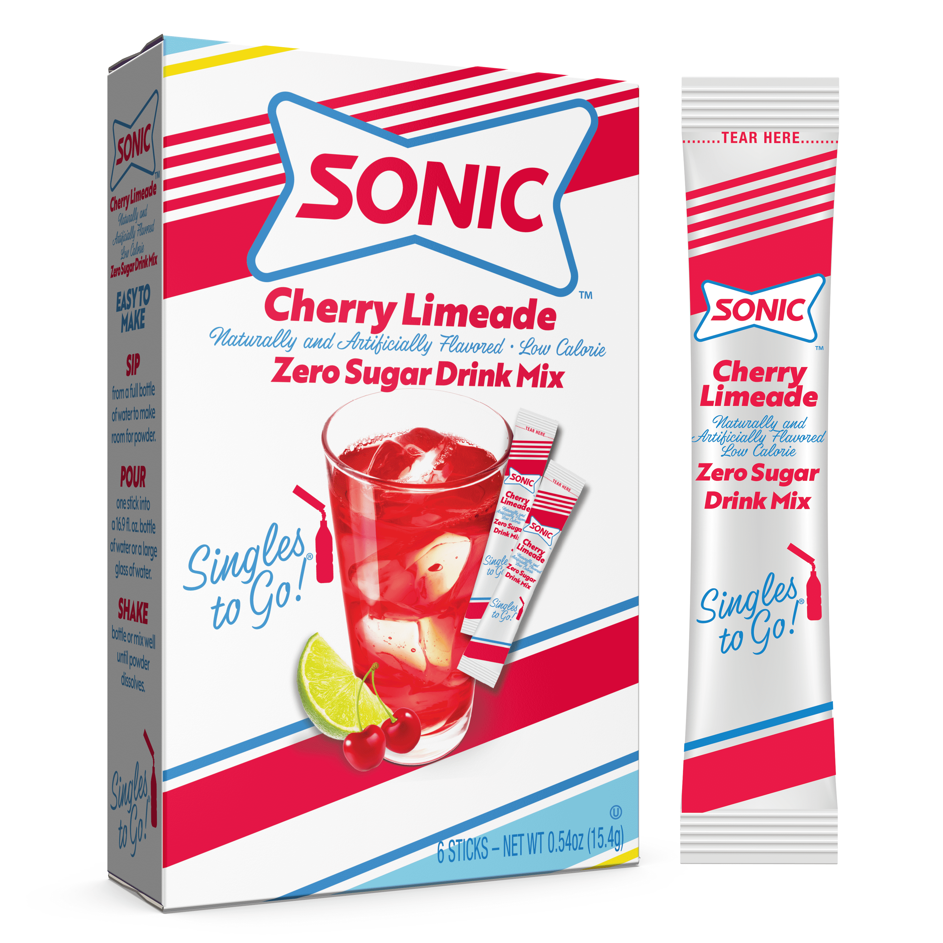 Sonic Cherry Limeade Zero Sugar, Flavored Water Flavor On-the-Go