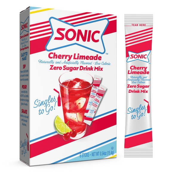 Sonic 6ct Singles-To-Go Sugar-Free Drink Mix, Cherry Limeade