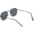 thumbnail image 4 of Modern Hexagonal Sunglasses Slim Metal Arms Neutral Colored Flat Lens 51mm (Black / Smoke), 4 of 4