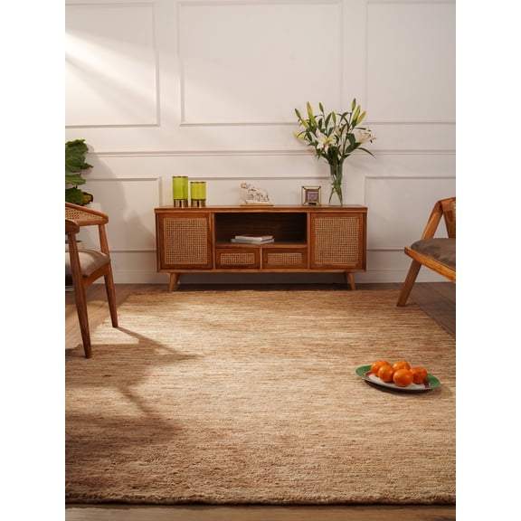Rugsotic Carpets Hand Knotted Jute Eco-Friendly 6'x9' Area Rugs Rectangle Multicolor Contemporary High Pile Natural Fiber Outdoor Indoor Handmade Rug for Living Room, Bedroom J00036