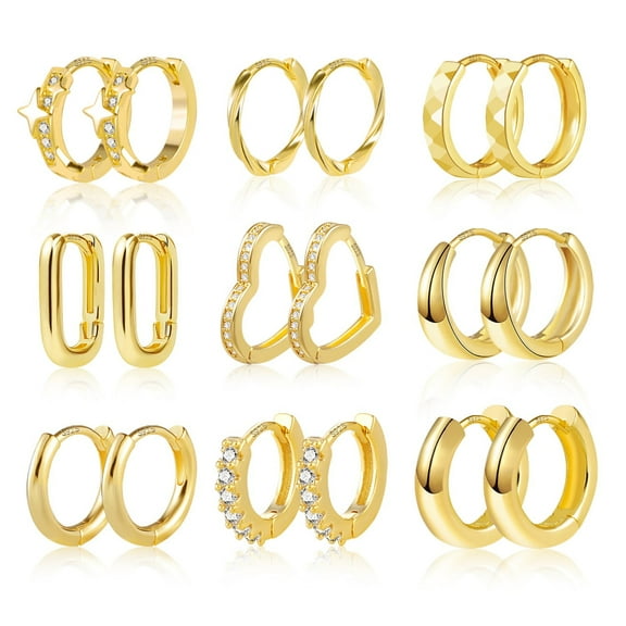 Lancharmed Gold Plated Studs Earrings for Womens,Zircon Bezel Smooth Twisted Rhombic Lattice Earring 40Th Birthday Gifts for Women