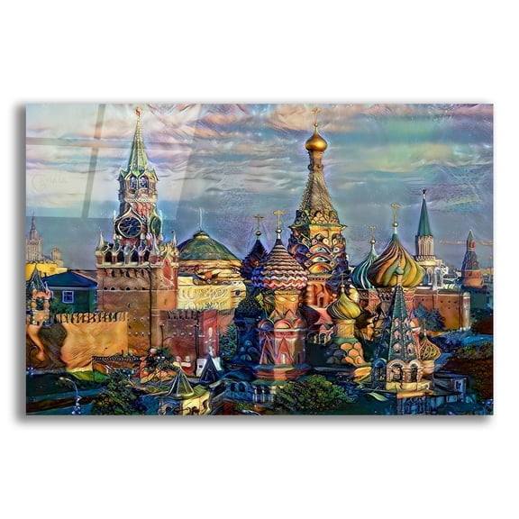 Epic Art 'Moscow Russia Domes And Peaks' by Pedro Gavidia, Acrylic Glass Wall Art, 24"x16"