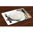 thumbnail image 3 of Ambesonne Boho Place Mats Set of 4, Yoga Pose in Lotus Flower, Standard Size, Multicolor, 3 of 5