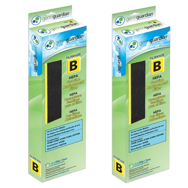 Germ Guardian FLT48252PK HEPA Genuine Air Purifier Replacement Filter B Multi-Pack for GermGuardian AC4300BPTCA, AC4900CA, AC4825, AC4825DLX, AC4850P