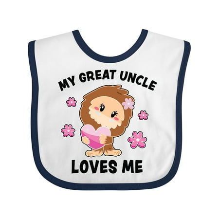 

Inktastic My Great Uncle Loves Me with Bigfoot Gift Baby Girl Bib