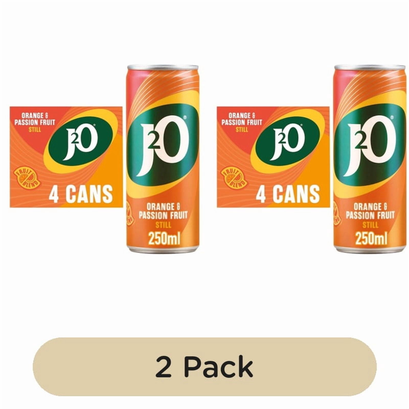 J2O Orange & Passionfruit 4 x 250ml, British Import (Pack of 2)