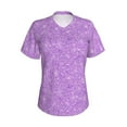 thumbnail image 4 of Wukai Lilac Glittering Classic V-Neck T-Shirt for Women: Comfortable, Stylish, and Versatile Wardrobe Essential-Large, 4 of 7