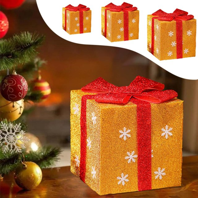 Xihbxyly Ventas Hoy Liquidación Mujeres Caja de Regalo de Navidad Caja de Regalo Adornos de Decoración Navideña Decoración de Escena de Navidad Suministros para Disfraces Navideños