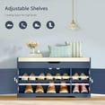thumbnail image 5 of TEENFON 2-Tier Storage Bench, Shoe Bench with Adjustable Shelf & Lift Top Storage, Entryway Bench with Cushioned Seat,13.7"D x 36.2"W x 19.6"H, Shoe Organizer for Entryway, Living Room, Bedroom, Blue, 5 of 9