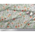 thumbnail image 3 of Soimoi Grey Cotton Duck Fabric Leaves & Orange Fruits Print Sewing Fabric Yard 42 Inch Wide, 3 of 3