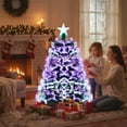 thumbnail image 4 of Gymax 3 FT Fiber Optic Christmas Tree w/93 Branch Tips Topper Star Folding Metal Stand Green, 4 of 10