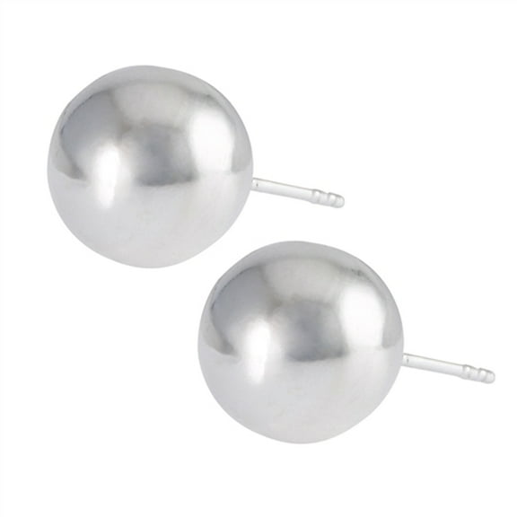High Polish Large Round Stud .925 Sterling Silver 12mm Ball Post Stud Earrings Jewelry Female Unisex