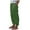 Green, variant on Pants for Women Cotton Linen Solid Color Buttons Side Pants Wide Leg Elastic Waist Comfy Trousers with Pockets