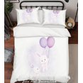 thumbnail image 2 of 3D White Rabbit Balloon Quilt Cover Set Bedding Set Duvet Cover Pillowcases, 2 of 3