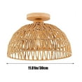 thumbnail image 3 of 11.81 Inch Khaki Handwoven Rattan Ceiling Lamp Boho Style Light Fixture for Bedroom Living Room Study (Bulb Not Included), 3 of 6