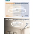 thumbnail image 3 of Ventilador de Techo LEDIARY 24" Regulable con Control Remoto y App Blanco, 3 of 8