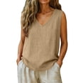 thumbnail image 5 of Women'S Tops, Tees & Blouses Kelon Tank Top for Women Cotton Linen V Neck Sleeveless Blouse Business Casual Fashion Outfit, S, 5 of 5