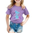 thumbnail image 2 of Zszcpp Toddler Girl Graphic Teens Trendy Ocean Animal Leisure Print Tee Short Sleeve Baggy T-Shirt Blouse Girls Tops, 2 of 5